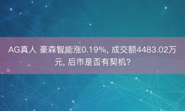 AG真人 豪森智能涨0.19%， 成交额4483.02万元， 后市是否有契机?