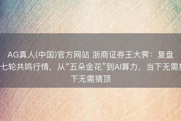 AG真人(中国)官方网站 浙商证券王大霁：复盘A股七轮共鸣行情，从“五朵金花”到AI算力，当下无需猜顶