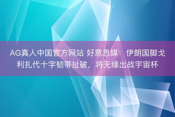AG真人中国官方网站 好意思媒：伊朗国脚戈利扎代十字韧带扯破，将无缘出战宇宙杯
