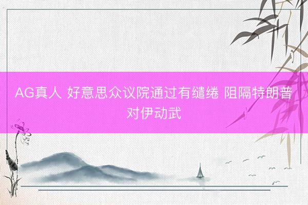 AG真人 好意思众议院通过有缱绻 阻隔特朗普对伊动武