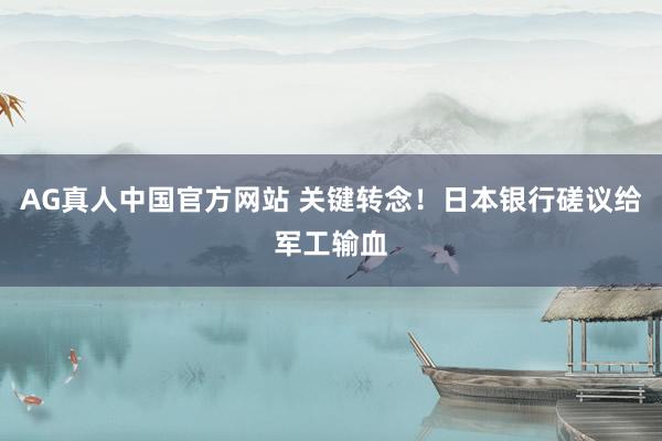 AG真人中国官方网站 关键转念!日本银行磋议给军工输血